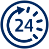 Ícone de atendimento 24h.